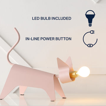 Penelope 11.75" Modern Industrial Iron Feline LED Kids' Lamp - JONATHAN Y